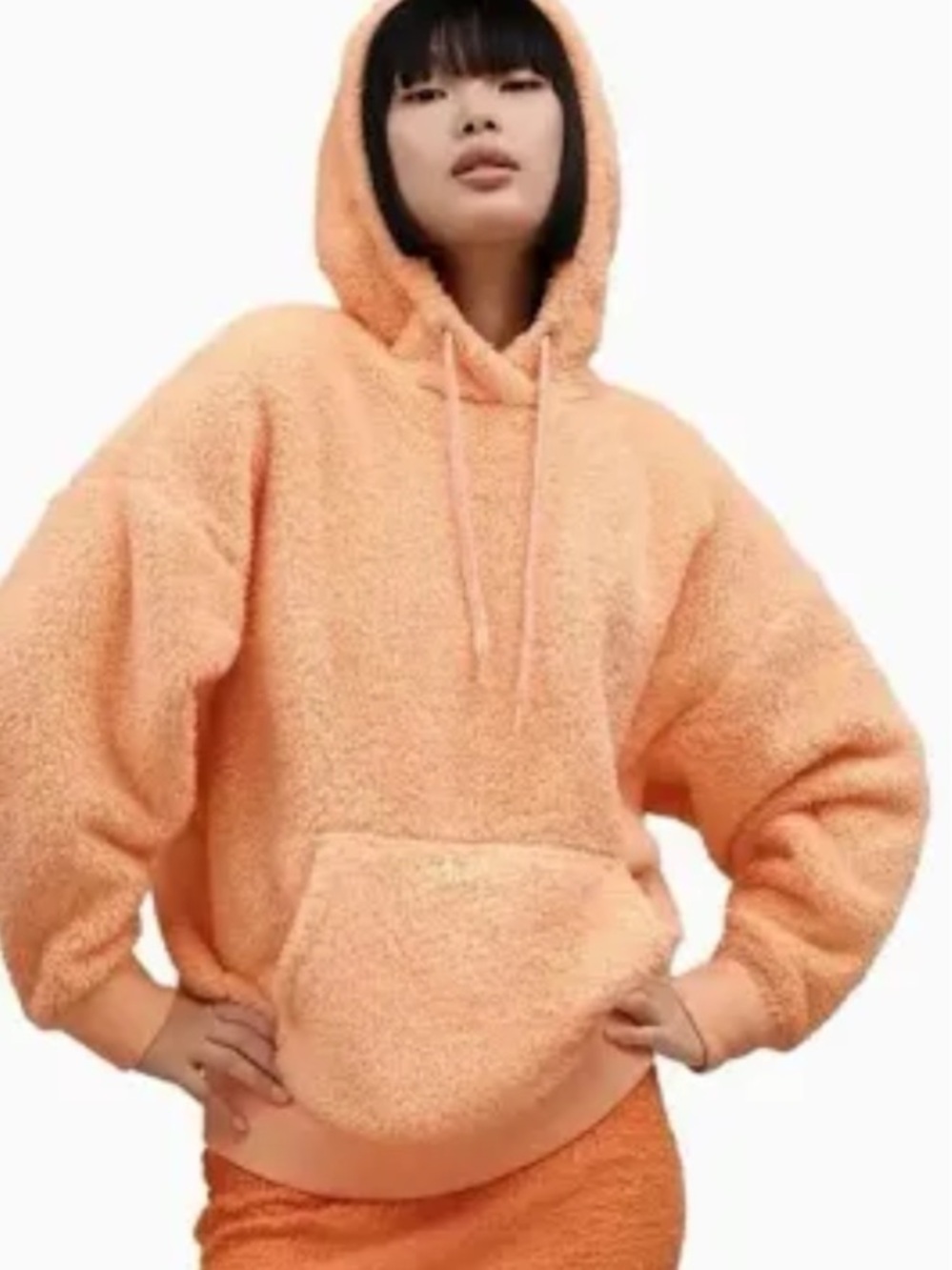 UGG logo Cozy Sherpa Hoodie - Peach Orange Women’s Pullover!! XL